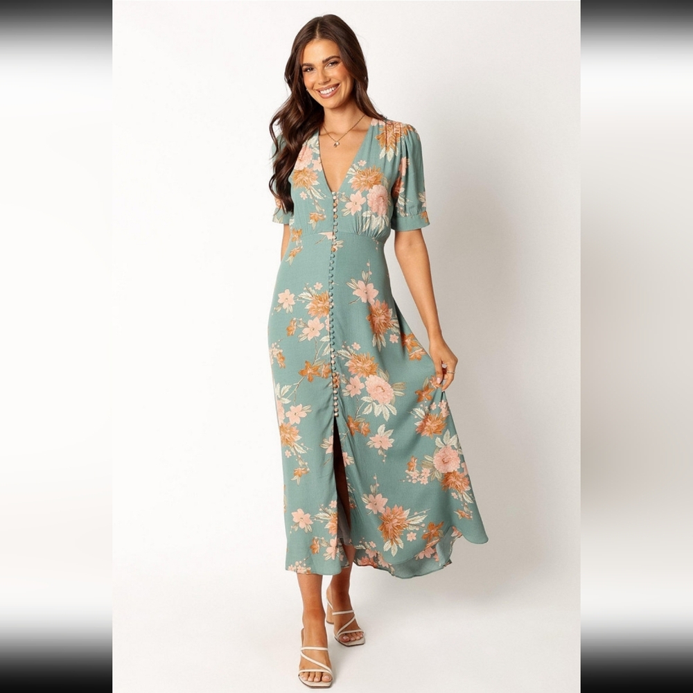 Floral Green Maxi Dress